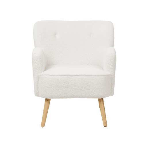 Poltrona TUMBA Bouclé Branco Poltrona TUMBA Bouclé Branco