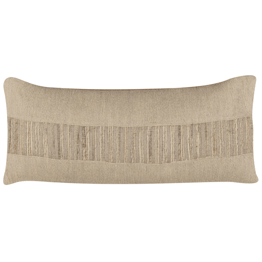 Conjunto de 2 almofadas decorativas LUINA Juta 30 x 70 cm Creme Sólido