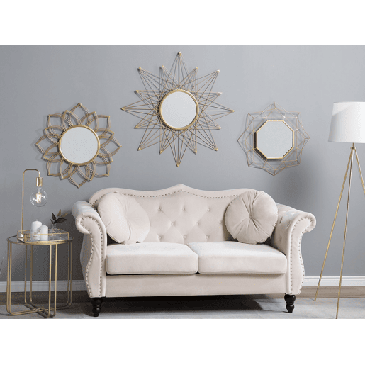 Espelho HILLION 60 cm 60 cm Metal Dourado