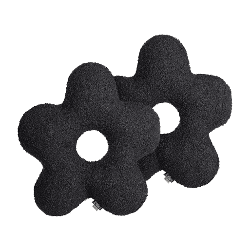 Conjunto de 2 almofadas decorativas CAMPONULA Bouclé 40 x 40 cm Preto Sólido