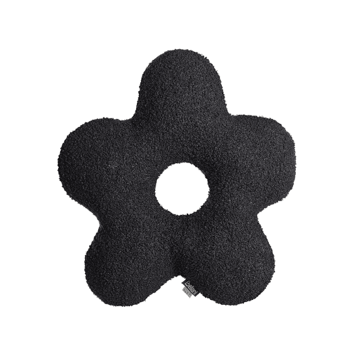 Conjunto de 2 almofadas decorativas CAMPONULA Bouclé 40 x 40 cm Preto Sólido