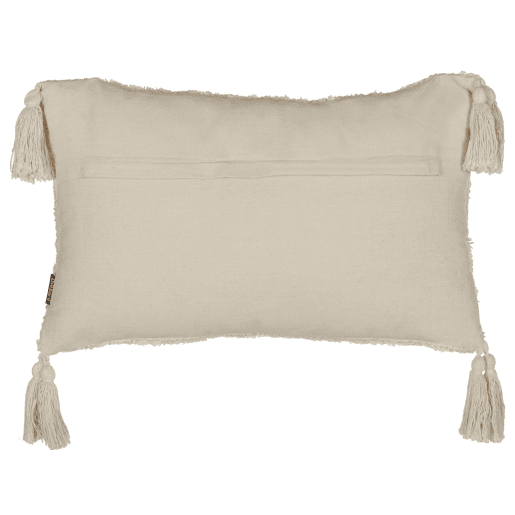 Conjunto de 2 almofadas decorativas CASSIOPE Algodão 30 x 50 cm Branco Padrão geométrico
