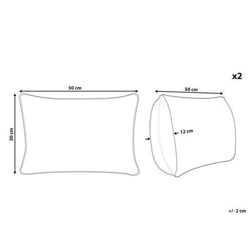 Conjunto de 2 almofadas decorativas CASSIOPE Algodão 30 x 50 cm Branco Padrão geométrico