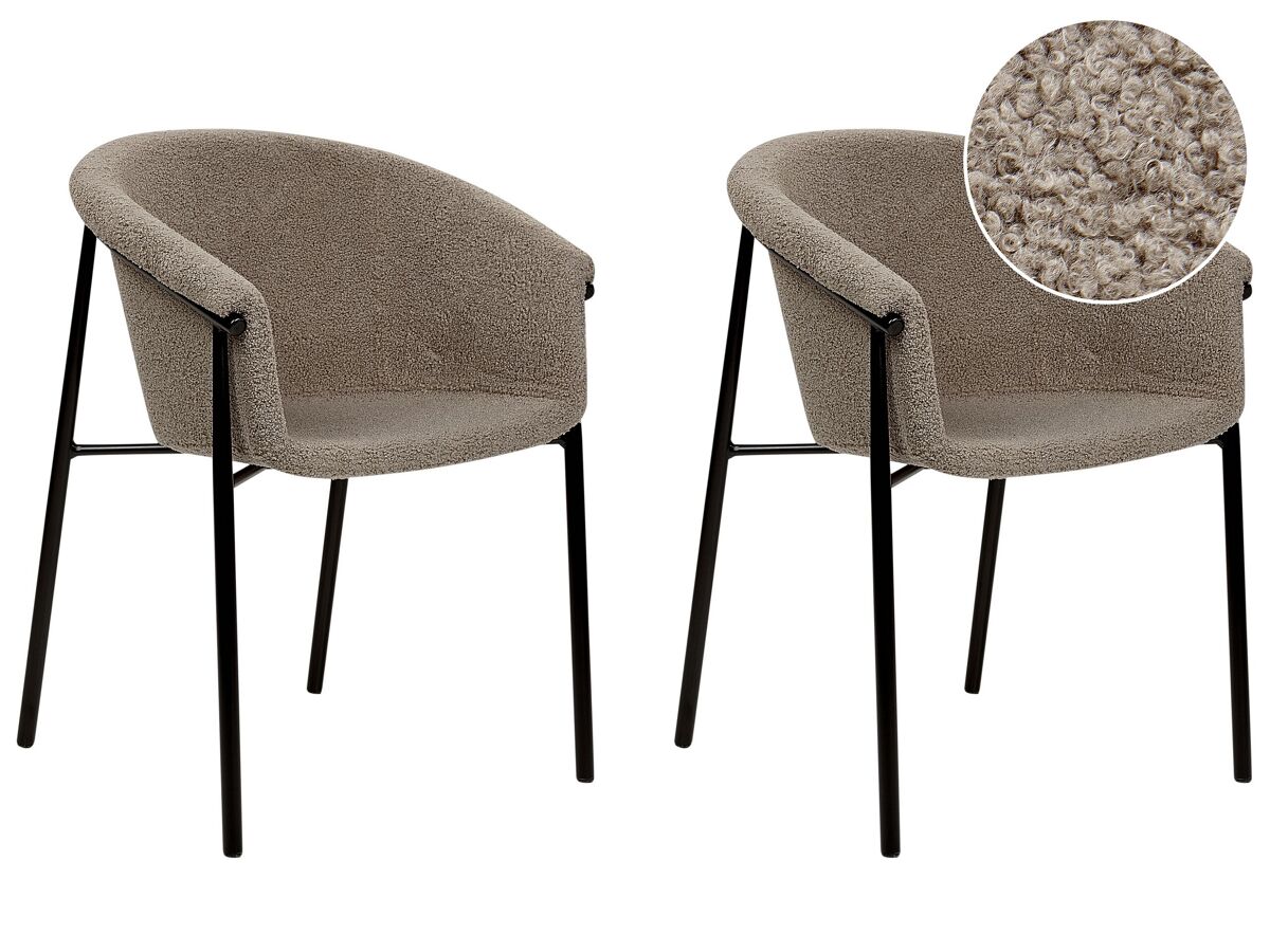 Beliani Silla de comedor AMES Gris Oscuro