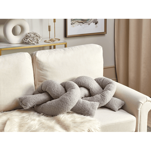 Conjunto de 2 almofadas decorativas GLADIOLUS Bouclé 172 x 14 cm Cinzento Sólido