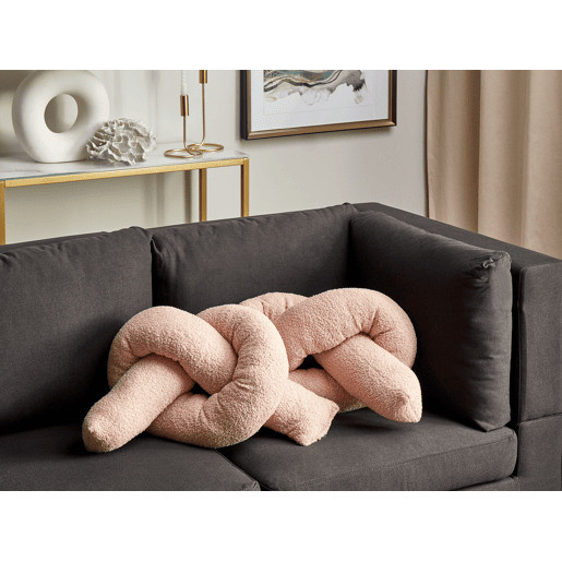 Conjunto de 2 almofadas decorativas GLADIOLUS Bouclé 172 x 14 cm Rosa Sólido