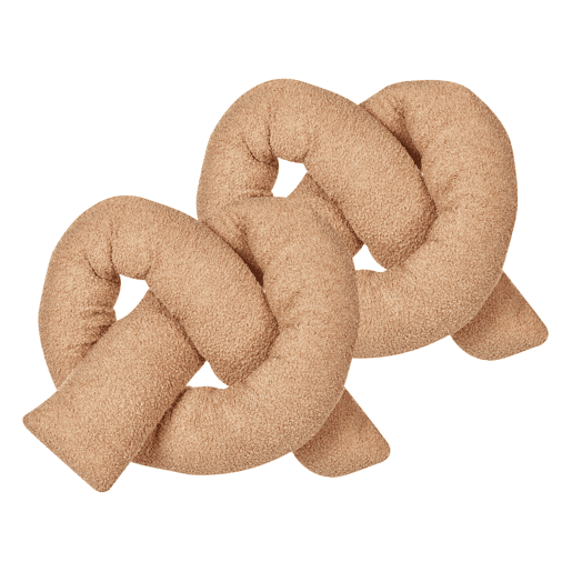 Conjunto de 2 almofadas decorativas GLADIOLUS Bouclé 172 x 14 cm Castanho claro Sólido