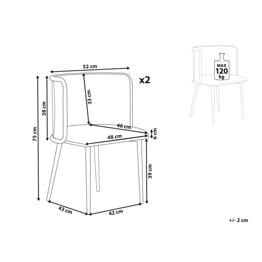 Conjunto de 2 cadeiras de jantar KOBUK Metal Preto
