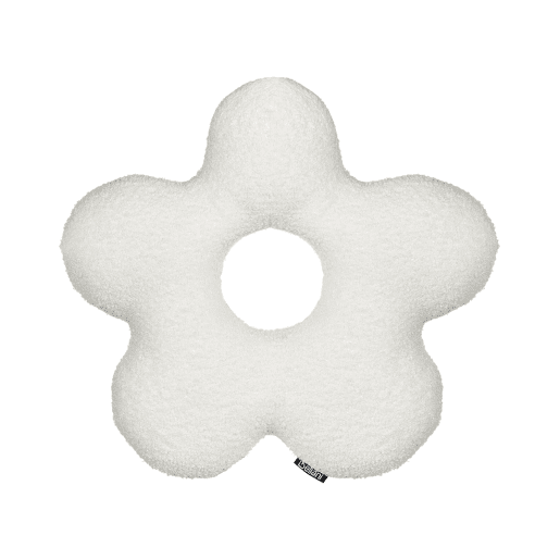 Conjunto de 2 almofadas decorativas CAMPONULA Bouclé 40 x 40 cm Branco creme Sólido