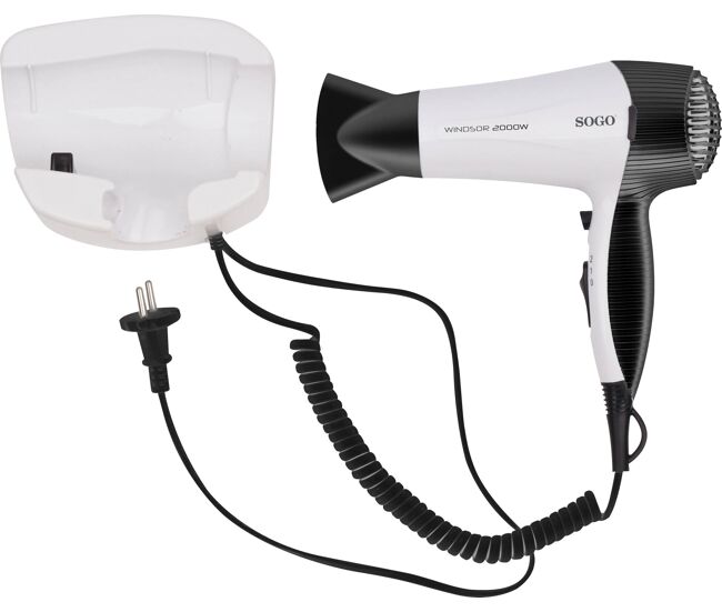 Secador de pelo de pared con concentrador y 2 velocidades 2000w