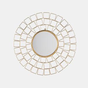 Espelho LABRIT 90 cm 90 cm Metal Dourado