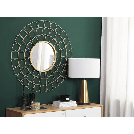 Espelho LABRIT 90 cm 90 cm Metal Dourado