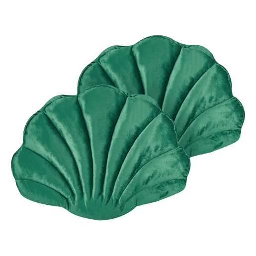 Conjunto de 2 almofadas decorativas CONSOLIDA Veludo 47 x 35 cm Verde esmeralda Sólido