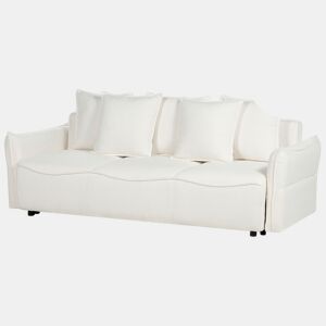 Sofá-cama KRAMA Bouclé Branco com arrumação 3 lugares