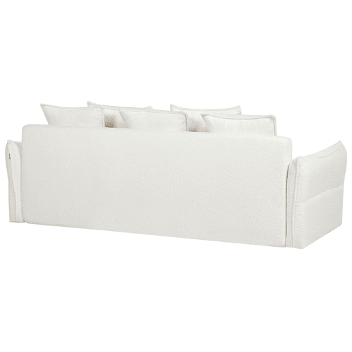 Sofá-cama KRAMA Bouclé Branco com arrumação 3 lugares