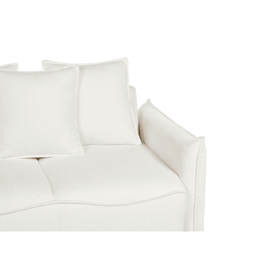 Sofá-cama KRAMA Bouclé Branco com arrumação 3 lugares