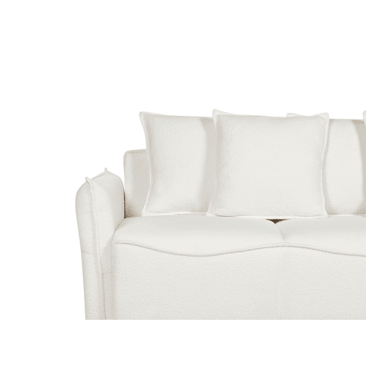 Sofá-cama KRAMA Bouclé Branco com arrumação 3 lugares