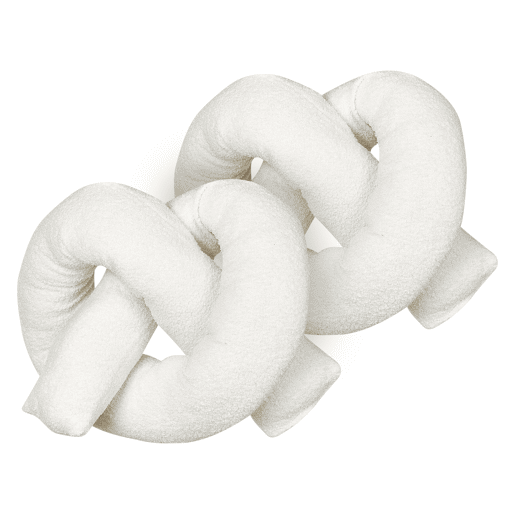 Conjunto de 2 almofadas decorativas GLADIOLUS Bouclé 172 x 14 cm Branco creme Sólido