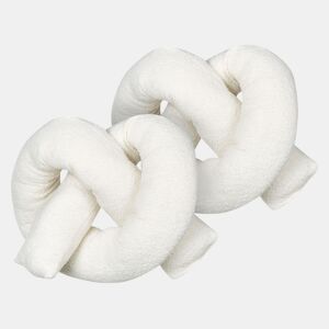 Conjunto de 2 almofadas decorativas GLADIOLUS Bouclé 172 x 14 cm Branco creme Sólido