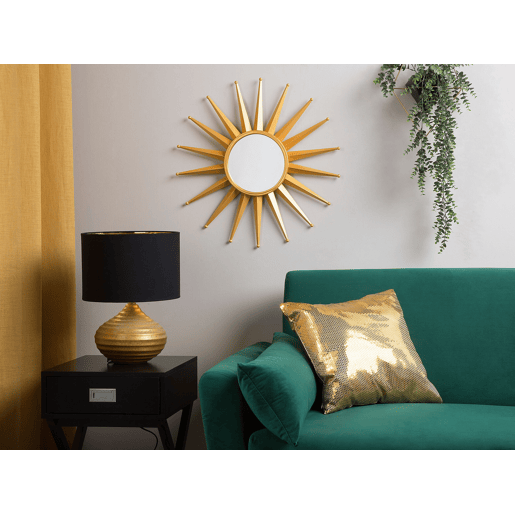 Espelho PERELLI 60 cm 60 cm Metal Dourado