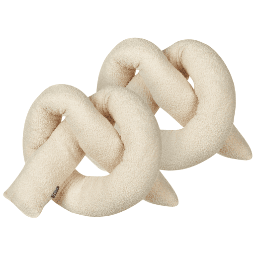 Conjunto de 2 almofadas decorativas GLADIOLUS Bouclé 172 x 14 cm Creme Sólido