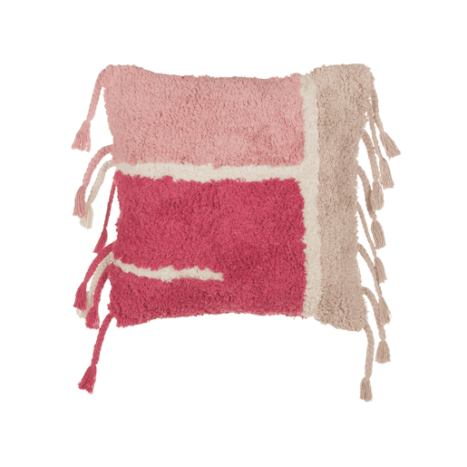 Almofada decorativa BISTORTA Algodão 45 x 45 cm Rosa Padrão geométrico