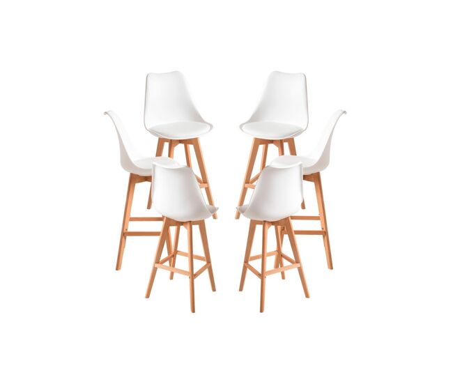 Pack 6 taburetes synk - blanco
