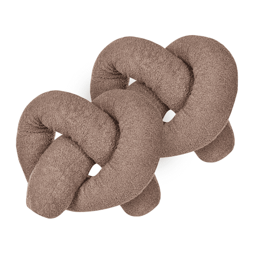 Conjunto de 2 almofadas decorativas GLADIOLUS Bouclé 172 x 14 cm Castanho Sólido