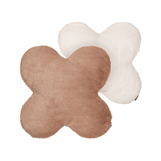 Conjunto de 2 almofadas decorativas ACHILLEA Imitação de pele 54 x 54 cm Creme Sólido