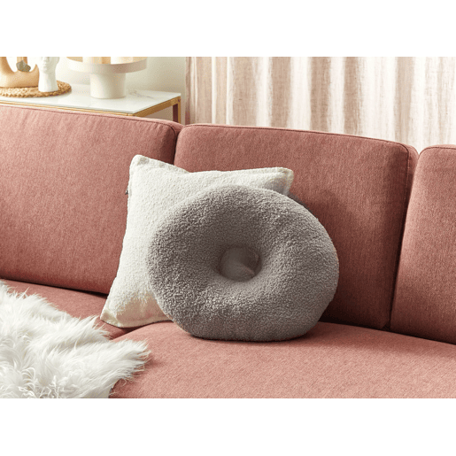 Conjunto de 2 almofadas decorativas HESPERIS Bouclé Cinzento claro Sólido