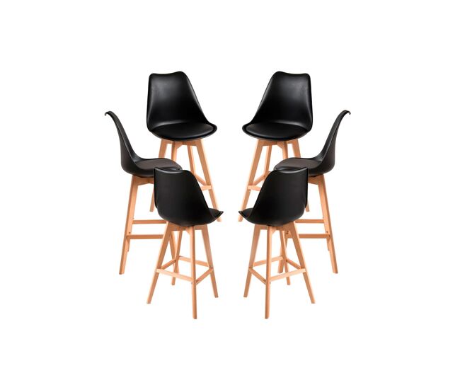 Pack 6 taburetes synk - negro