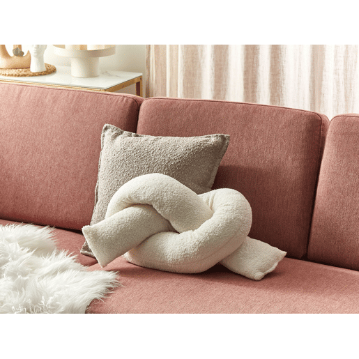 Almofada decorativa GLADIOLUS Bouclé 172 x 14 cm Branco creme Sólido