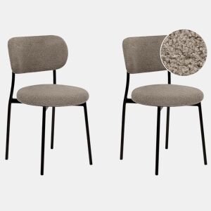 Conjunto de 2 cadeiras de jantar CASEY Bouclé Taupe