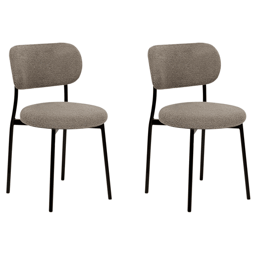Conjunto de 2 cadeiras de jantar CASEY Bouclé Taupe