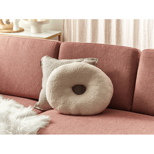 Conjunto de 2 almofadas decorativas HESPERIS Bouclé Creme Sólido