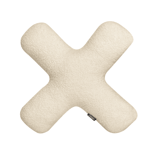 Conjunto de 2 almofadas decorativas HESPERIS Bouclé Creme Sólido