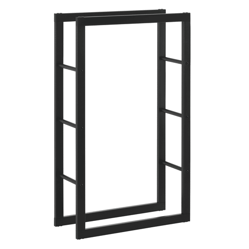 Suporte para lenha Täby em aço 60 x 25 x 100 cm preto en.casa