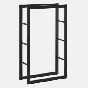 Suporte para lenha Täby em aço 60 x 25 x 100 cm preto en.casa