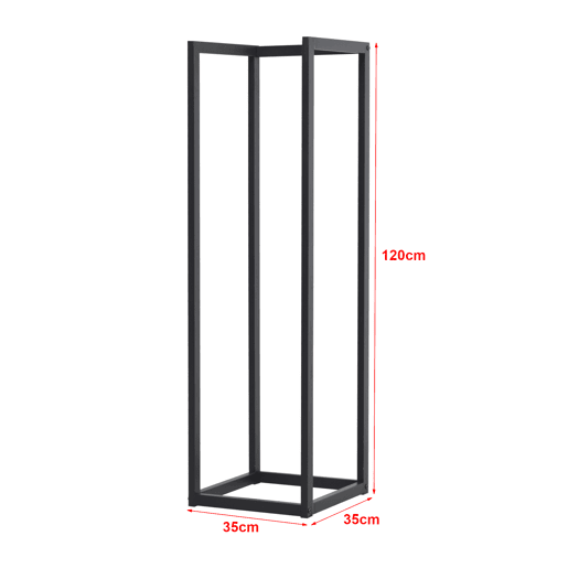 Suporte para lenha em aço Tanum 35 x 35 x 120 cm preto en.casa