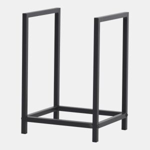 Suporte para lenha Torsås aço 40 x 30 x 50 cm preto en.casa