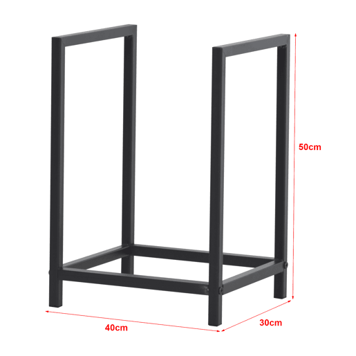 Suporte para lenha Torsås aço 40 x 30 x 50 cm preto en.casa