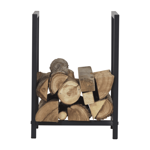 Suporte para lenha Torsås aço 40 x 30 x 50 cm preto en.casa