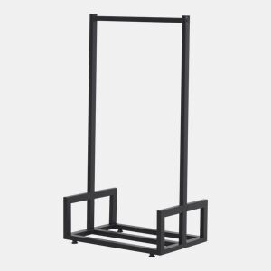 Suporte para lenha em aço temperado 50 x 35 x 95 cm preto en.casa