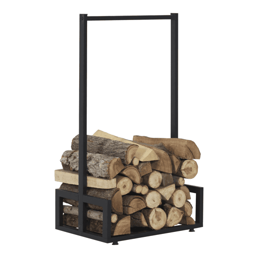 Suporte para lenha em aço temperado 50 x 35 x 95 cm preto en.casa