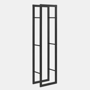 Suporte para lenha Täby em aço 40 x 25 x 150 cm preto en.casa