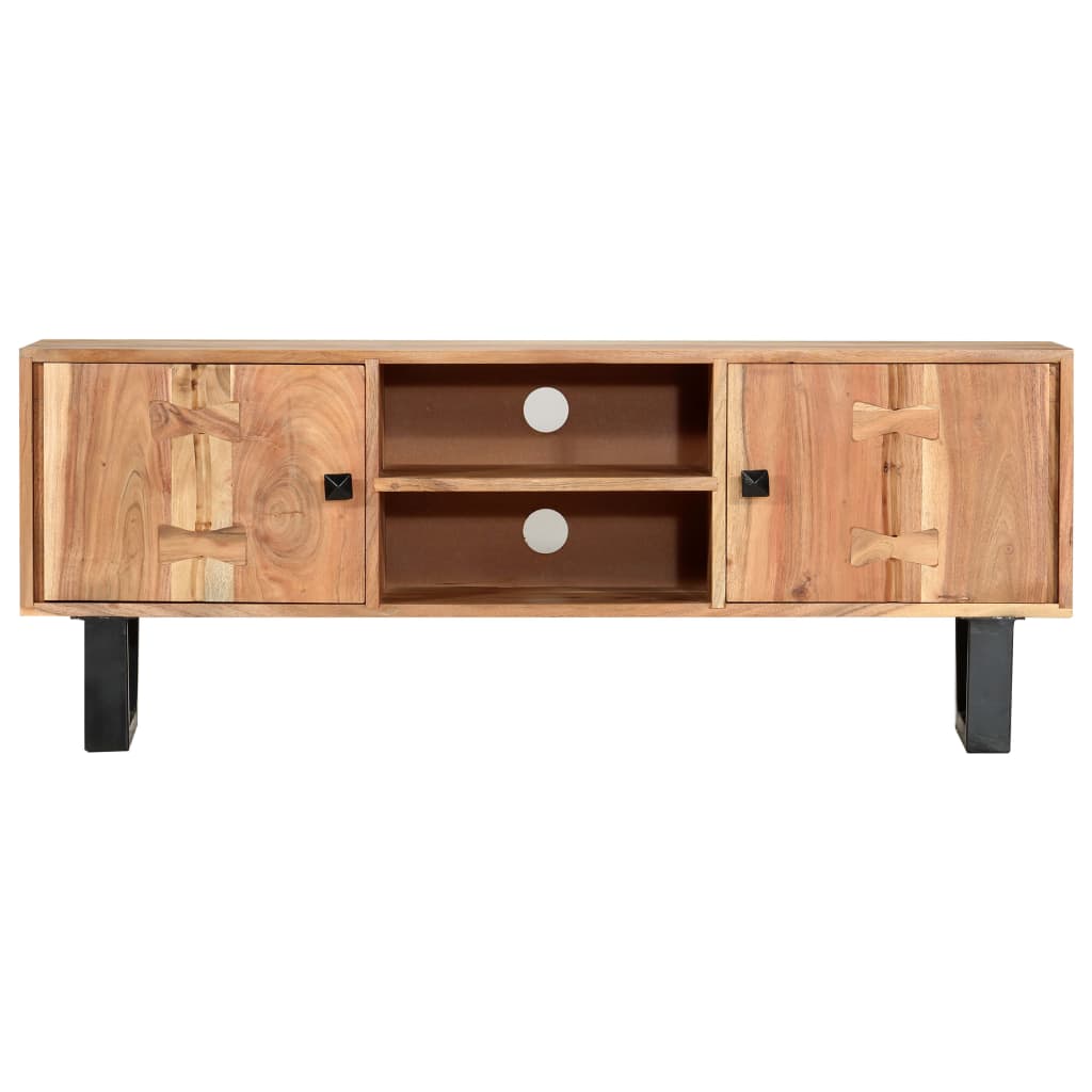 Mueble para tv de madera maciza de acacia 118x30x45 cm