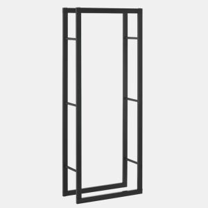Suporte para lenha Täby em aço 60 x 25 x 150 cm preto en.casa