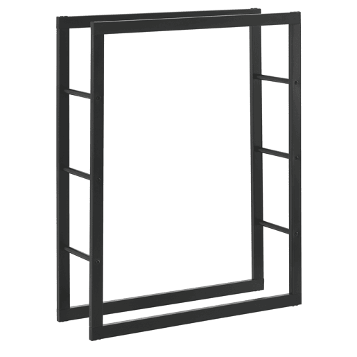 Suporte para lenha Täby em aço 80 x 25 x 100 cm preto en.casa
