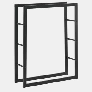 Suporte para lenha Täby em aço 80 x 25 x 100 cm preto en.casa