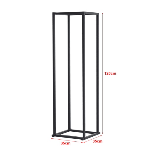 Suporte para lenha Tibro em aço 35 x 35 x 120 cm preto en.casa
